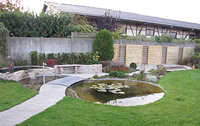 aménagement pièce d'eau et jardin